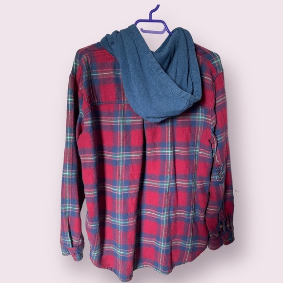 American eagle size Large soft flannel hoodie - Picture 4 of 8